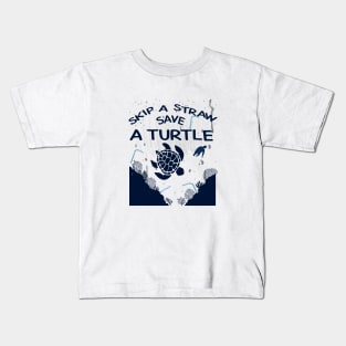 Skip A Straw Save A Turtle Shirt, Save the Turtles Tshirt, Environmental Activist T-Shirt, Turtle Lover Gifts, Beach Shirts, Vacation Gift Kids T-Shirt